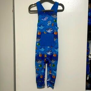 Super Simple Songs Finny the Shark Bamboo Overalls from Ploom Baby - NWOT - 2T